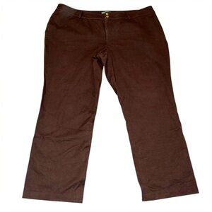 Lauren Ralph Lauren Womens Brown Connor Chino Pants 20W Stretch Straight Leg